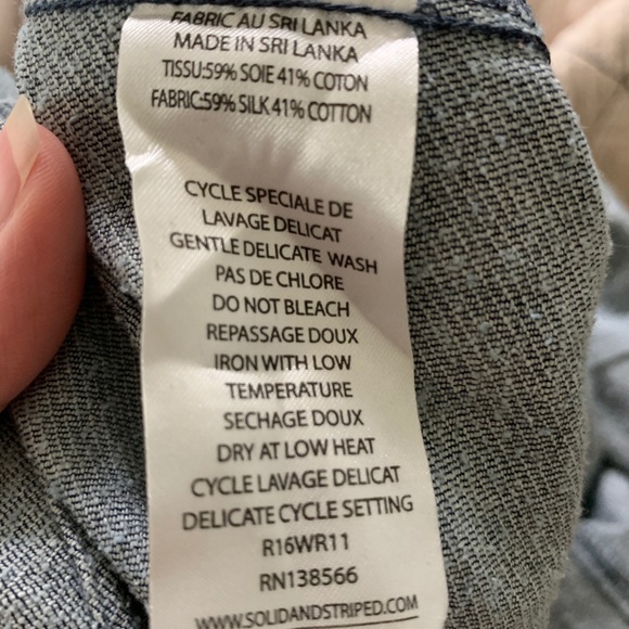 Solid and Striped Chambray Jumpsuit Romper - Picture 5 of 5